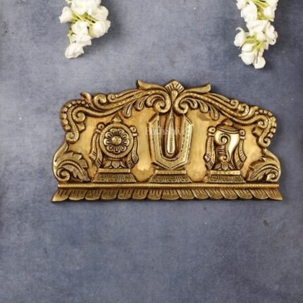 Brass Balaji Shanku Chakra Wall Panel