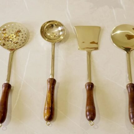 Brass Kitchen Serving Utensils Set