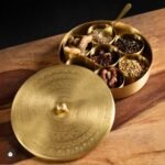 Engraved Brass Masala Dabba Spice Box