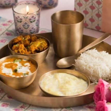 Traditional Brass Thali Dinner Set