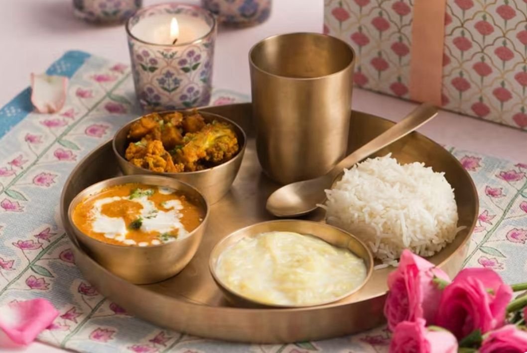 Traditional Brass Thali Dinner Set